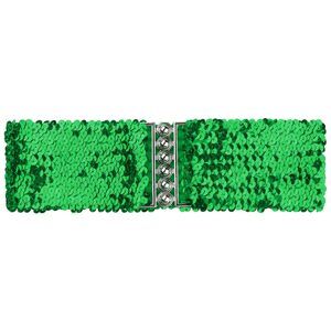 8182 Ladies Sequins Decor Metal Interlocking Buckles Elastic Waist Belt One